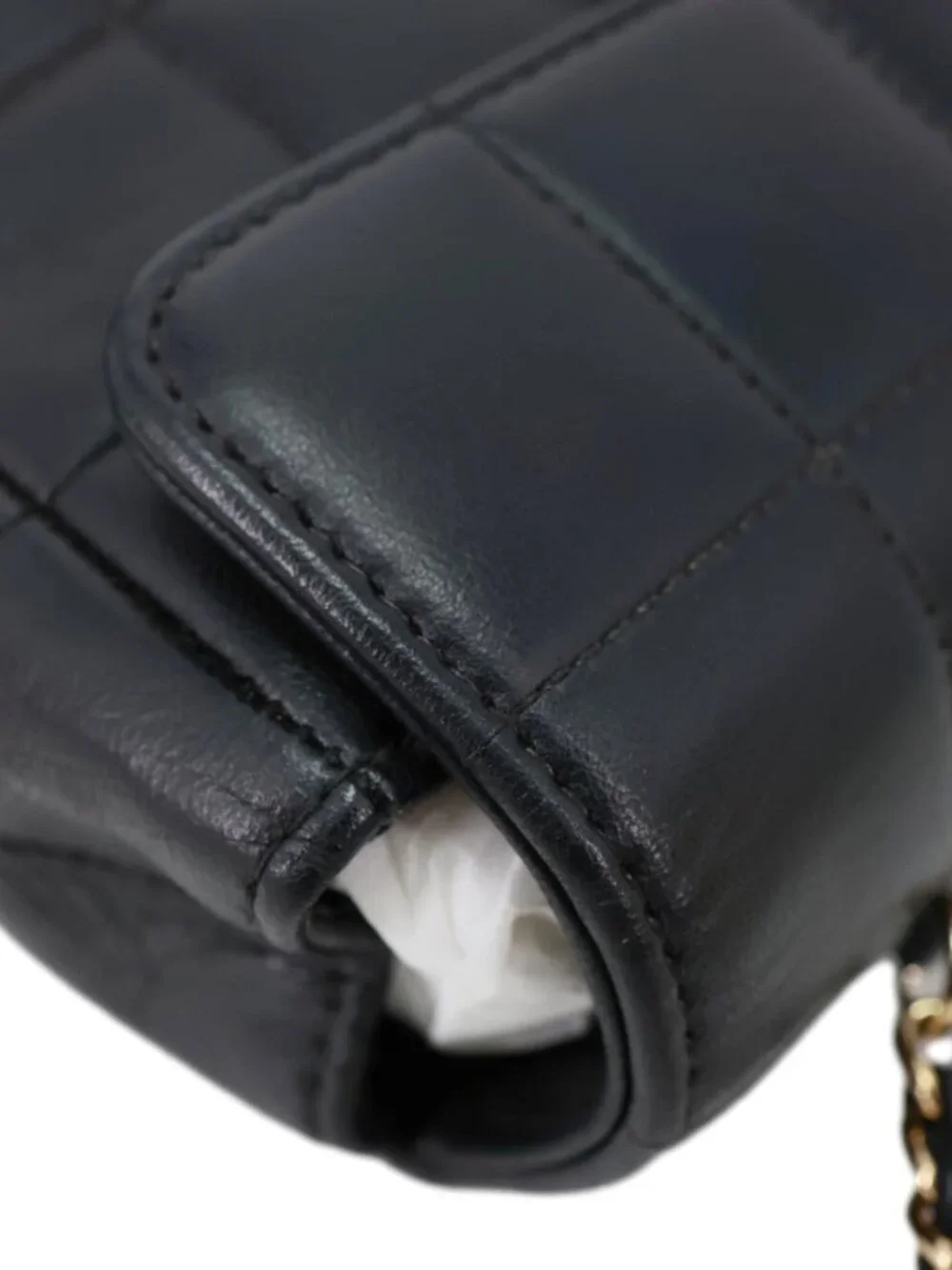 Chanel  Camellia Chocolate Bar Flap Mini Quilted Lambskin Leather Crossbody Bag